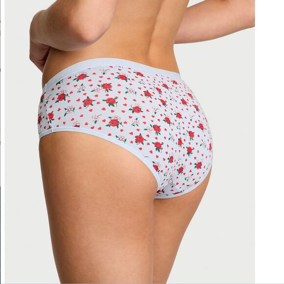 VICTORIA'S SECRET Stretch Cotton Hiphugger Panty (M) Blue Roses NWT! - Picture 1 of 7